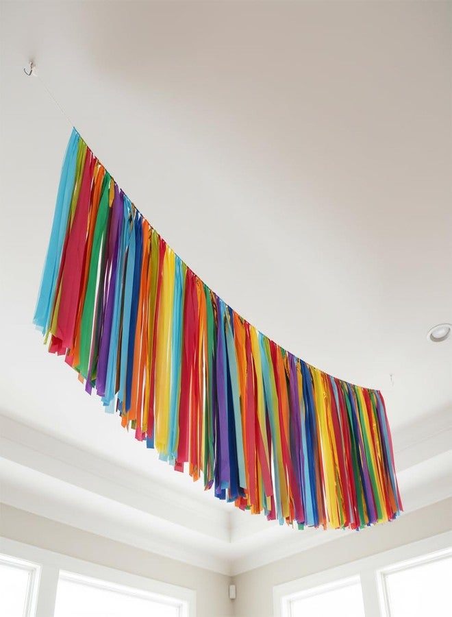 PapaKit 5ft Extra Large Colorful Streamer Fringe Party Backdrop 5ft | Ready to Hang | Vibrant Festive Rain Curtains for Birthday, Fiesta Party Decorations, High-Density Photo Booth Background - Image 2